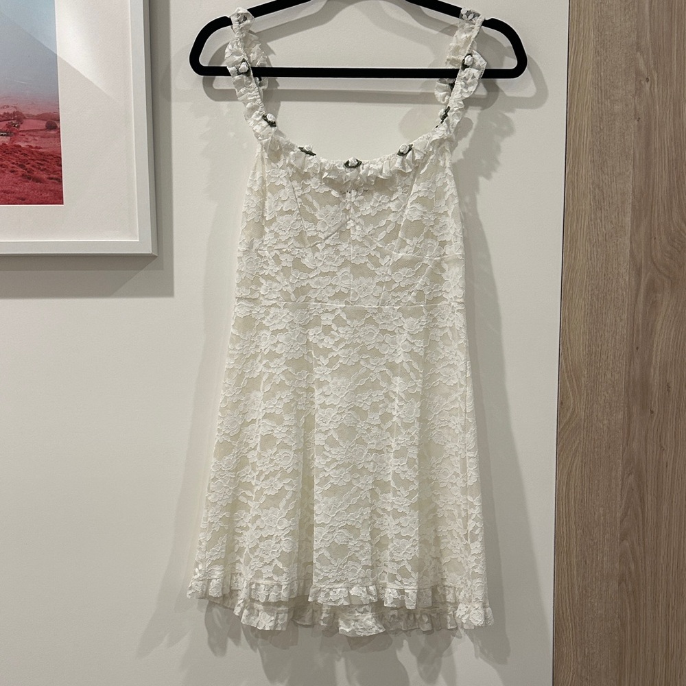 For Love & Lemons White Lace Nightgown